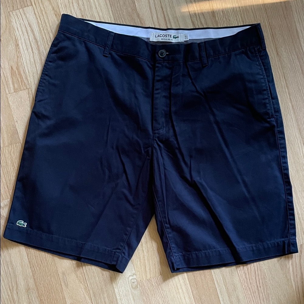 Lacoste Men's Dark Blue Flat Front Shorts